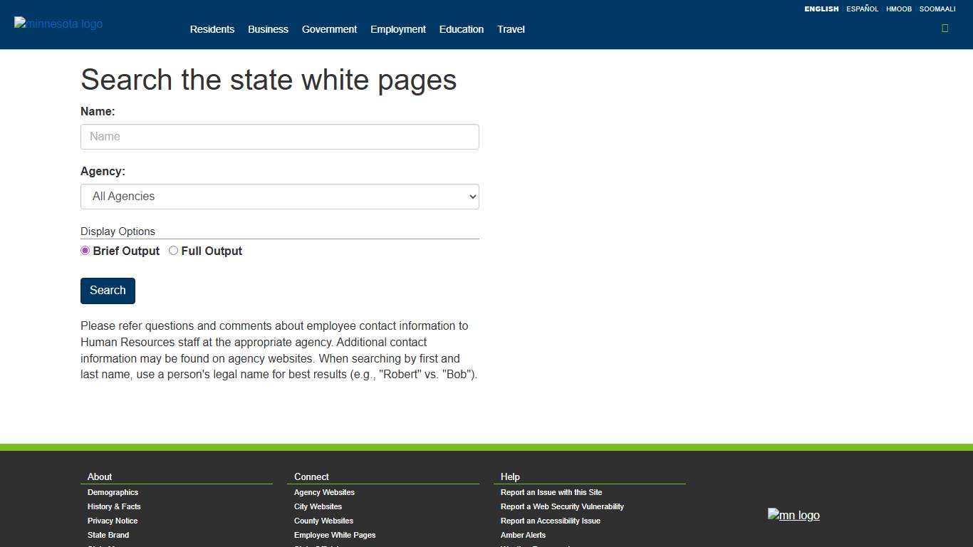 Minnesota White Pages / mn.gov // Minnesota's State Portal
